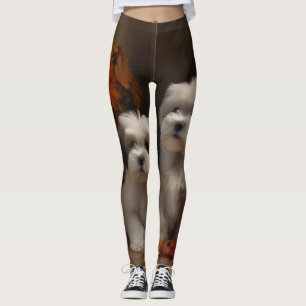 Legging Malti tzu Puppy Autumn Delight Pumpkin