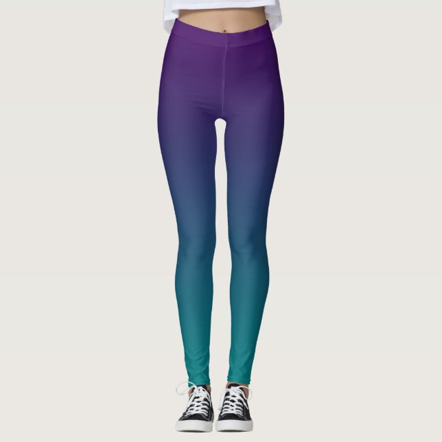 Legging Mambre Roxo E Teal (Frente)