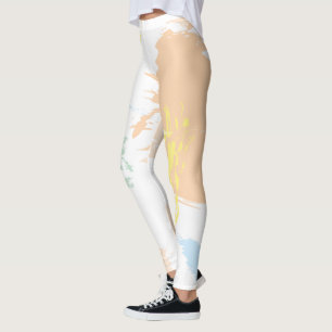 Legging Manchas Abstrato Varicoladas Moderadas de Pastel