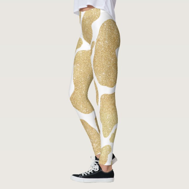Legging Manchas brancas Douradas simples, grandes manchas, (Esquerda)