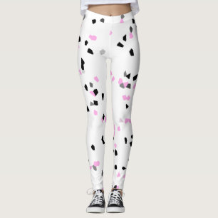 Legging Manchas brancas, pretas, cor-de-rosa, brancas