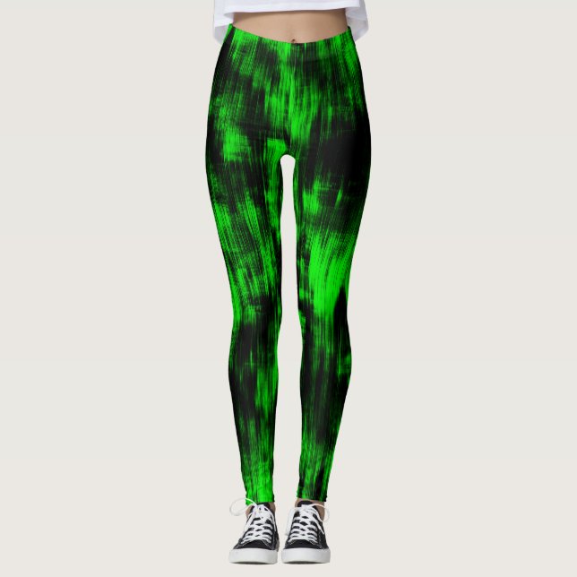 Legging Manchas cravadas em verde-cinzento e escuro forte (Frente)