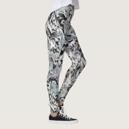 Legging Manchas crômicas com gradiente ou fumaça, Pretas p