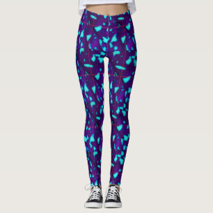 Legging Manchas de Água em Roxo Fundo