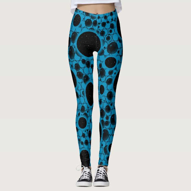 Legging Manchas de Bolha Espacial - Azul Céu (Frente)