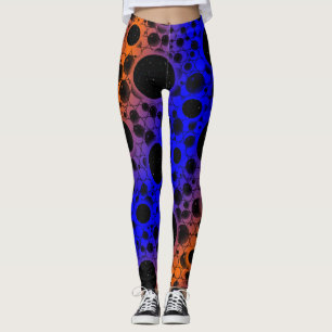 Legging Manchas de Bolha Espacial - Azul/Laranja