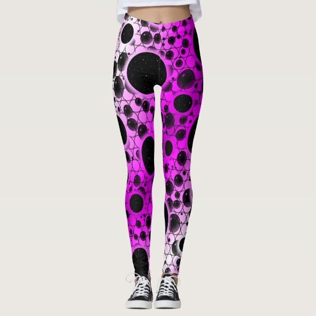Legging Manchas de Bolha Espacial - Branco/Rosa (Frente)