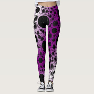 Legging Manchas de Bolha Espacial - Branco/Roxo