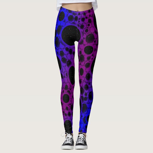 Legging Manchas de Bolha Espacial - Roxo/Azul (Frente)