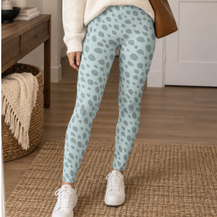 Legging Manchas de Guepardo Cinza Azul Claro