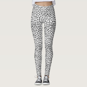 Legging Manchas de Leopardo Preto Cinza Intenso Estilo Urb