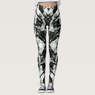 Legging Manchas de Tinta Rorschach em Preto e Branco