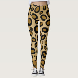 Legging Manchas Douradas De Leopardo De Chita Pintada