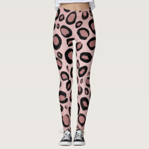 Legging Manchas impressas de Leopardo pintadas a rosa e pr