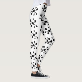 Legging Manchas modernas de gosma preta abstrata