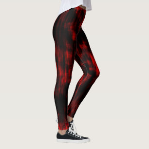 Legging Manchas ranhuras em vermelho vivo e preto