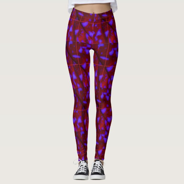 Legging Manchas Roxas em Vermelho Escuro (Frente)