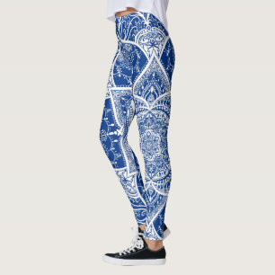 Legging Mandala azul e branca - Loergann no Pacífico