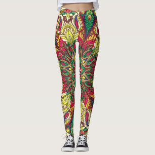 Legging Mandala Bandana: Vintage Seamless Design.