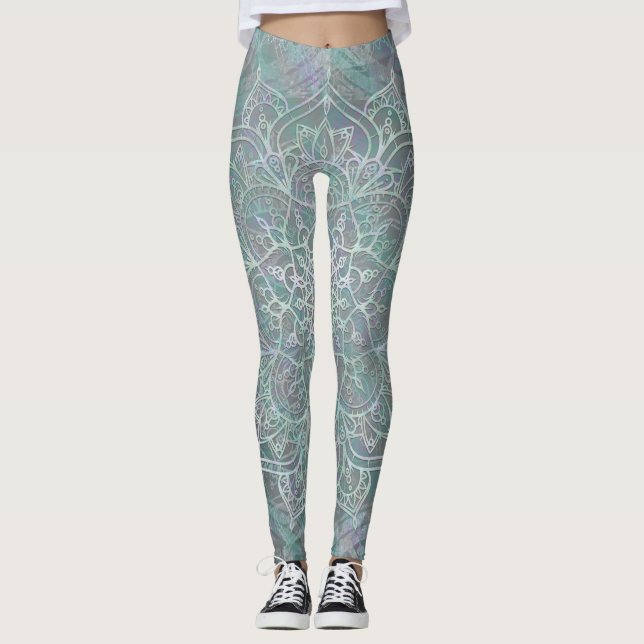 Legging Mandala Boho Chic Brilho Iridescente (Frente)