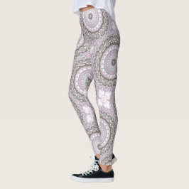 Legging Mandala Cinza Suave e Rosa Blush