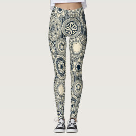 Legging mandala cirque indigo