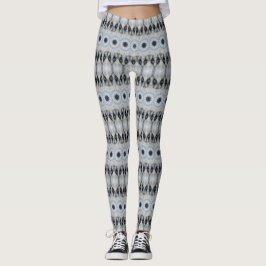 Legging Mandala de Lobo Olhos Ferozes e Simetria Felpuda