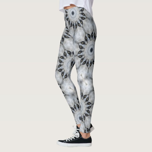 Legging Mandala de Lobo Olhos Ferozes e Simetria Peluda (Esquerda)