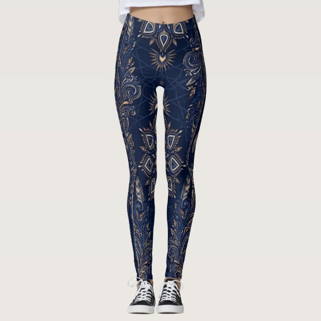 Legging Mandala de Meia-Noite (Frente)