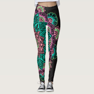 Legging Mandala de néon brilhante