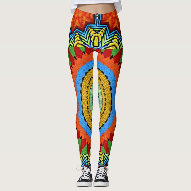 Legging MANDALA DESIGNER COLLAGE (grande escala) (Frente)