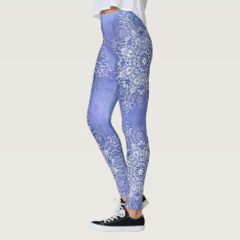 Legging Mandala floral étnica no fundo do grunge