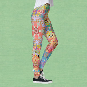 Legging Mandala Hexagonal Arco-íris