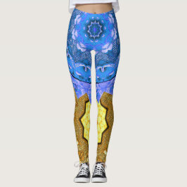 Legging Mandala Magic Blue & Dourado
