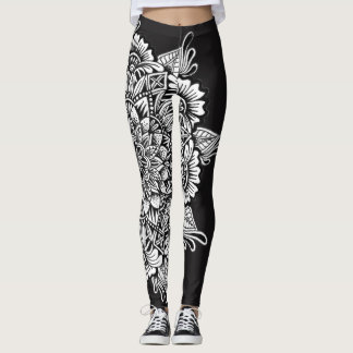 Legging Mandala preto e branco
