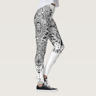 Legging Mandala preto e branco
