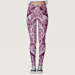 Legging Mandala roxa arte de IA