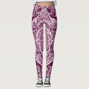 Legging Mandala roxa arte de IA