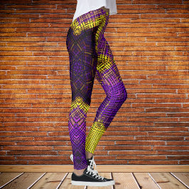 Legging Mandala Roxo e Amarelo