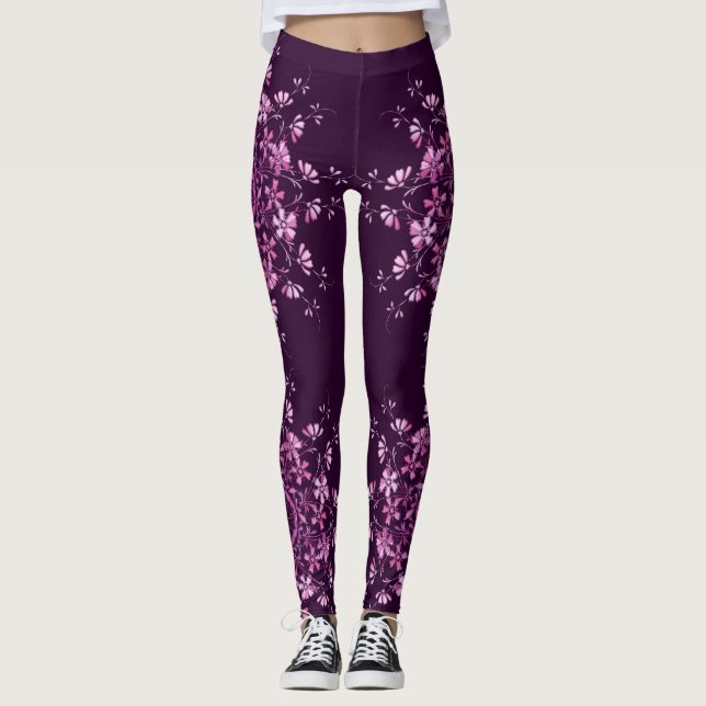Legging Mandala. roxo floral (Frente)