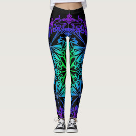 Legging Mandala verde-verde-verde-azul-boho Elegante