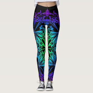 Legging Mandala verde-verde-verde-azul-boho Elegante