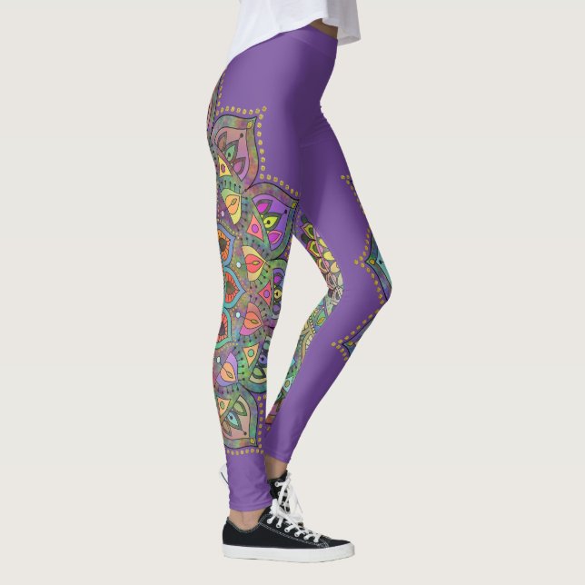 Legging Mandalas Coloridas com Estilo Índia 1 (Direita)