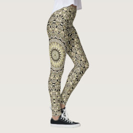 Legging Mandalas de Tons Terrosos Padrões Geométricos Intr