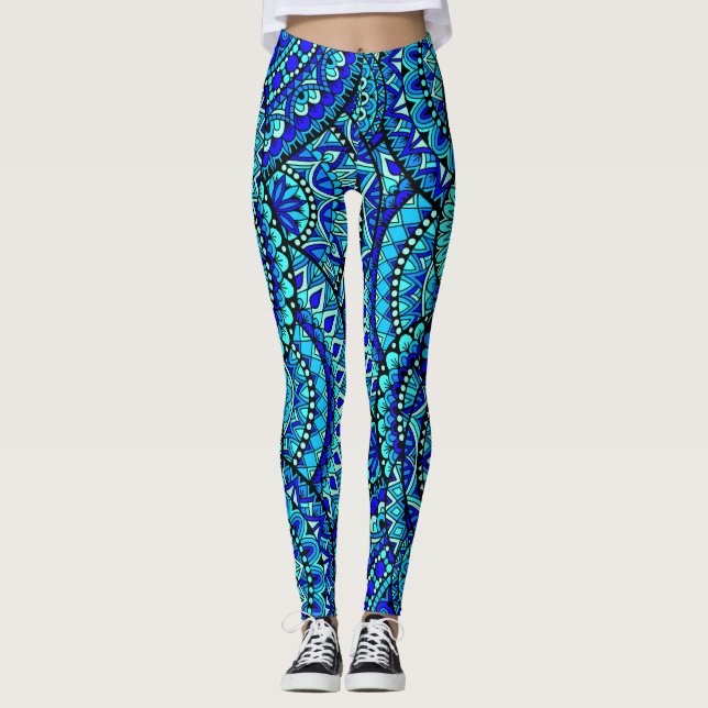 Legging Mandalas do oceano (Frente)