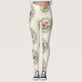 Legging Mandalas Florais de Bicicleta Padrão Sem Costura
