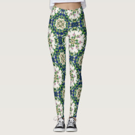 Legging Mandalas Florais de Diamante Padrão Sem Costura