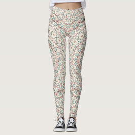Legging Mandalas Geométricas Intrincadas em Turquesa, Rosa