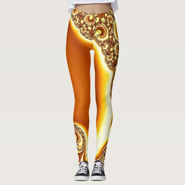 Legging Mandelbrot Fractal Orange (Frente)