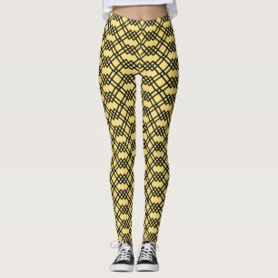 Legging Manteiga Geométrica de Latência Moderna Amarelo e